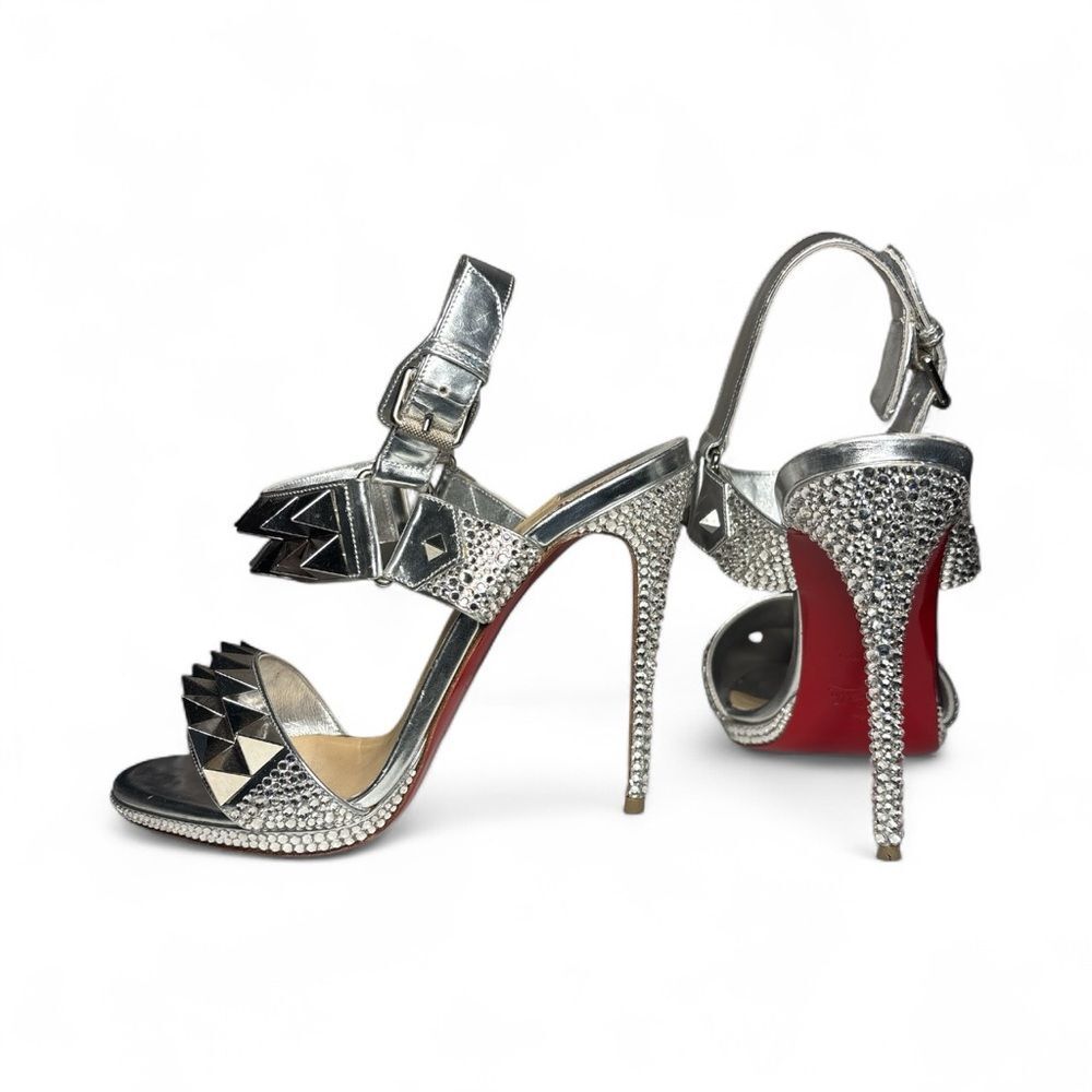 Christian Louboutin Miziggoo Strass Studded Sandal Heels 37